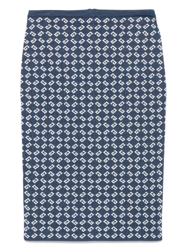 Givenchy Monogram 72-jacquard Midi Skirt in Blue