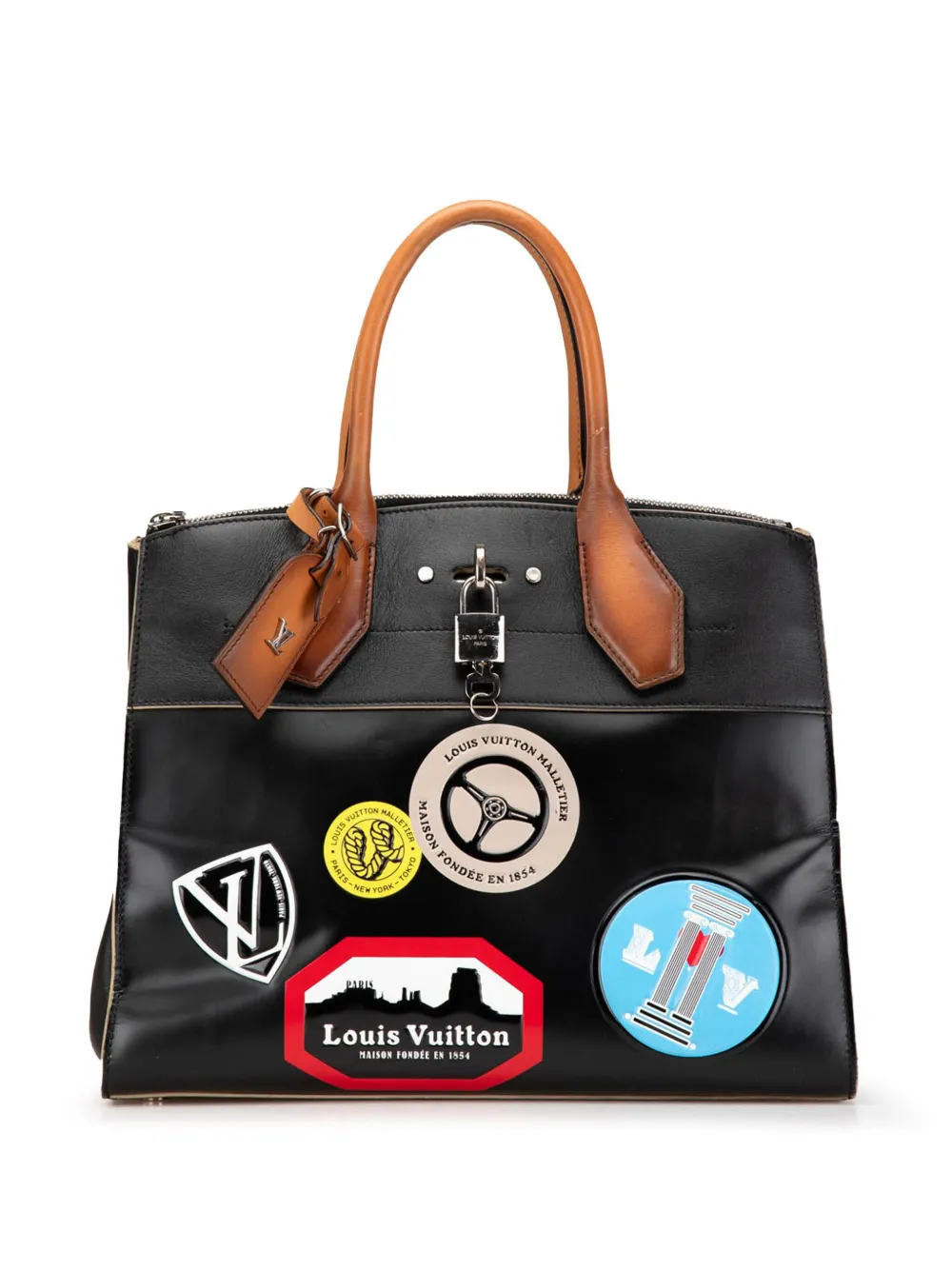 Louis Vuitton Pre-Owned 2016 シティ スティーマーワールドツアー MM サッチェルバッグ - ブラック Louis Vuitton Pre-Owned 2016 シティ スティーマーワールドツアー MM サッチェルバッグ - ブラック