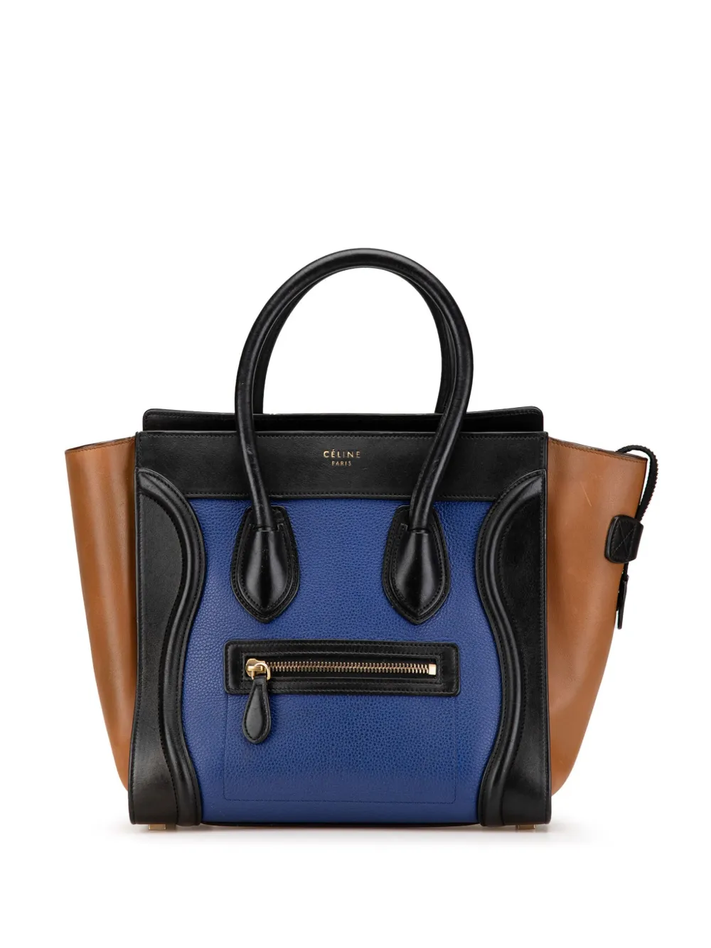 Céline Pre-Owned 2014 マイクロ トリコロール レザー ラゲージ トート ハンドバッグ - マルチカラー Céline Pre-Owned 2014 マイクロ トリコロール レザー ラゲージ トート ハンドバッグ - マルチカラー