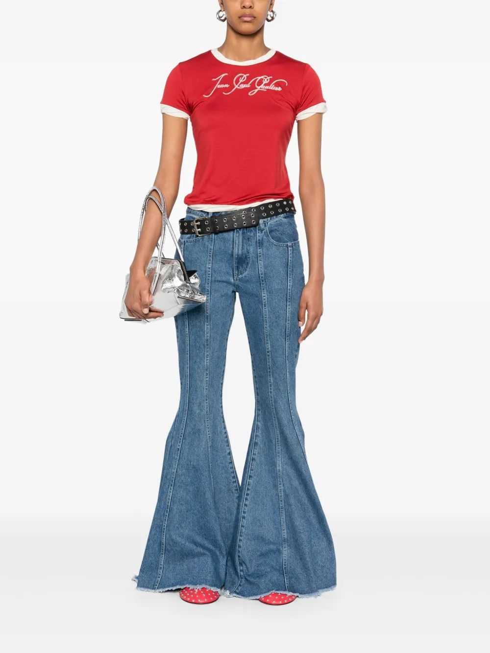 Jean Paul Gaultier T-shirt met geborduurd logo Rood