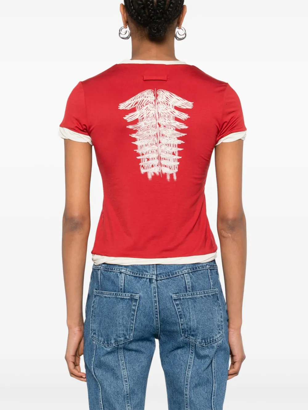 Jean Paul Gaultier T-shirt met geborduurd logo Rood