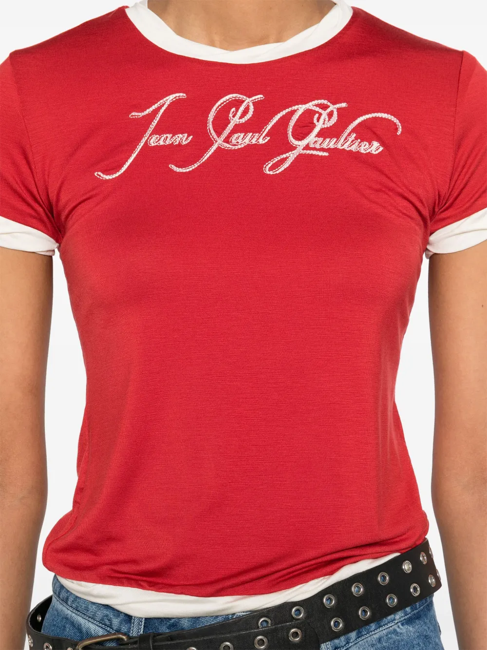 Jean Paul Gaultier T-shirt met geborduurd logo Rood