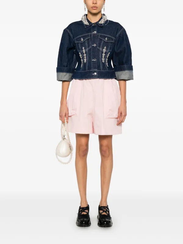 【SIMONE ROCHA】シモーネロシャ ビジュー デニムジャケット Simone Rocha ビジュートリム デニムジャケット | ブルー