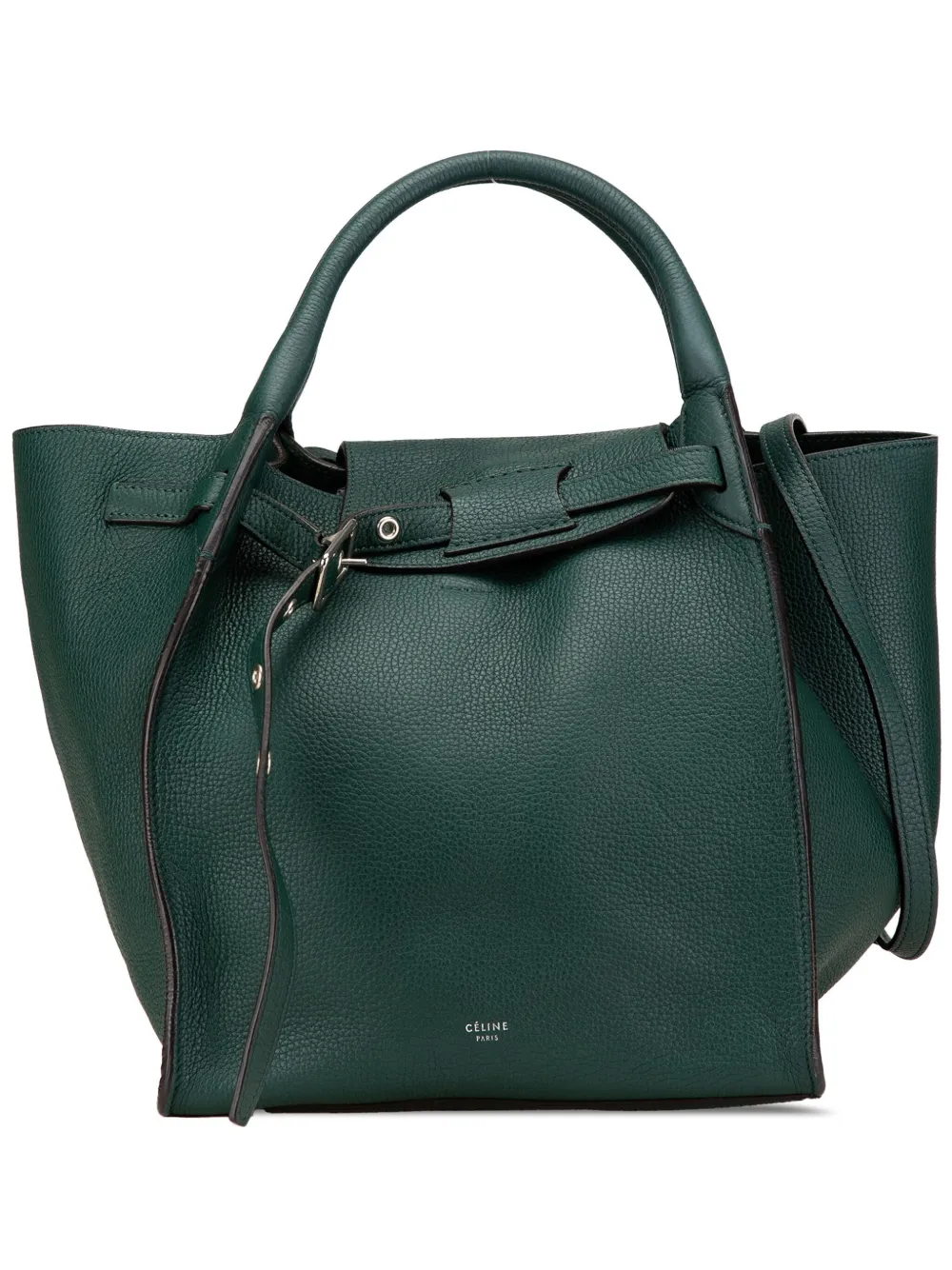 Céline Pre-Owned 2018 スモール レザー ビッグバッグ サッチェル - グリーン Céline Pre-Owned 2018 スモール レザー ビッグバッグ サッチェル - グリーン