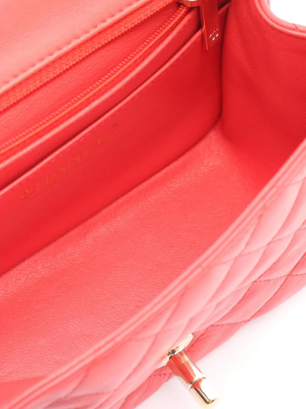 Pre-owned Chanel 2021-2022 Mini Flap Shoulder Bag In Red