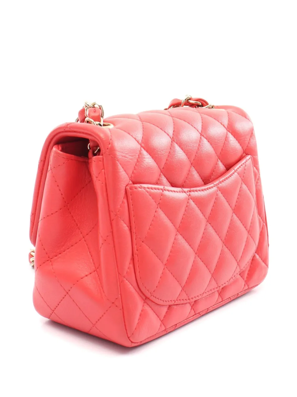 Pre-owned Chanel 2021-2022 Mini Flap Shoulder Bag In Red