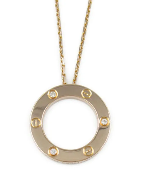 Cartier 2010s 18K rose gold Love Circle diamond necklace