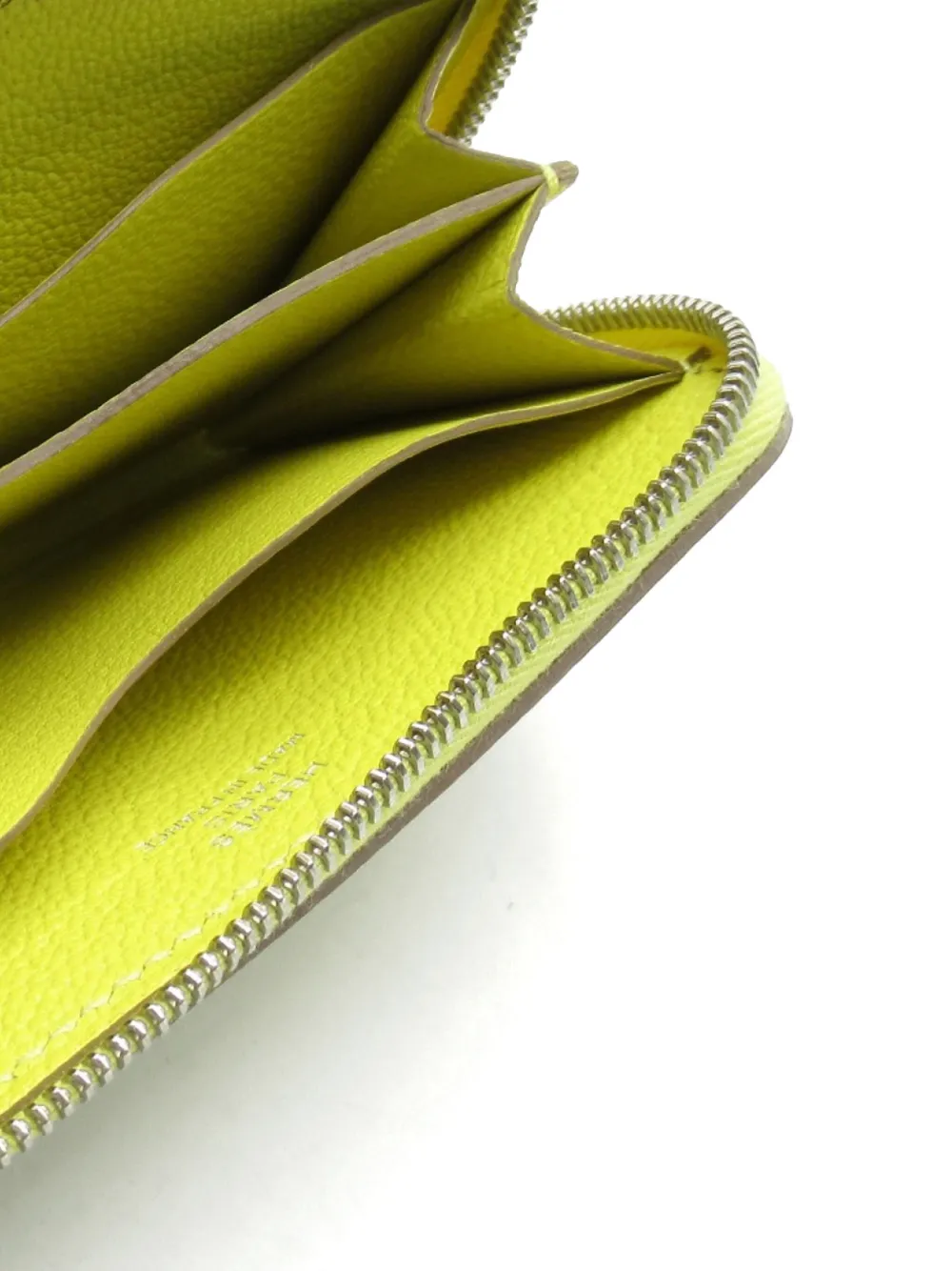 Pre-owned Hermes 2022 Zip Ango Cardholder In Yellow