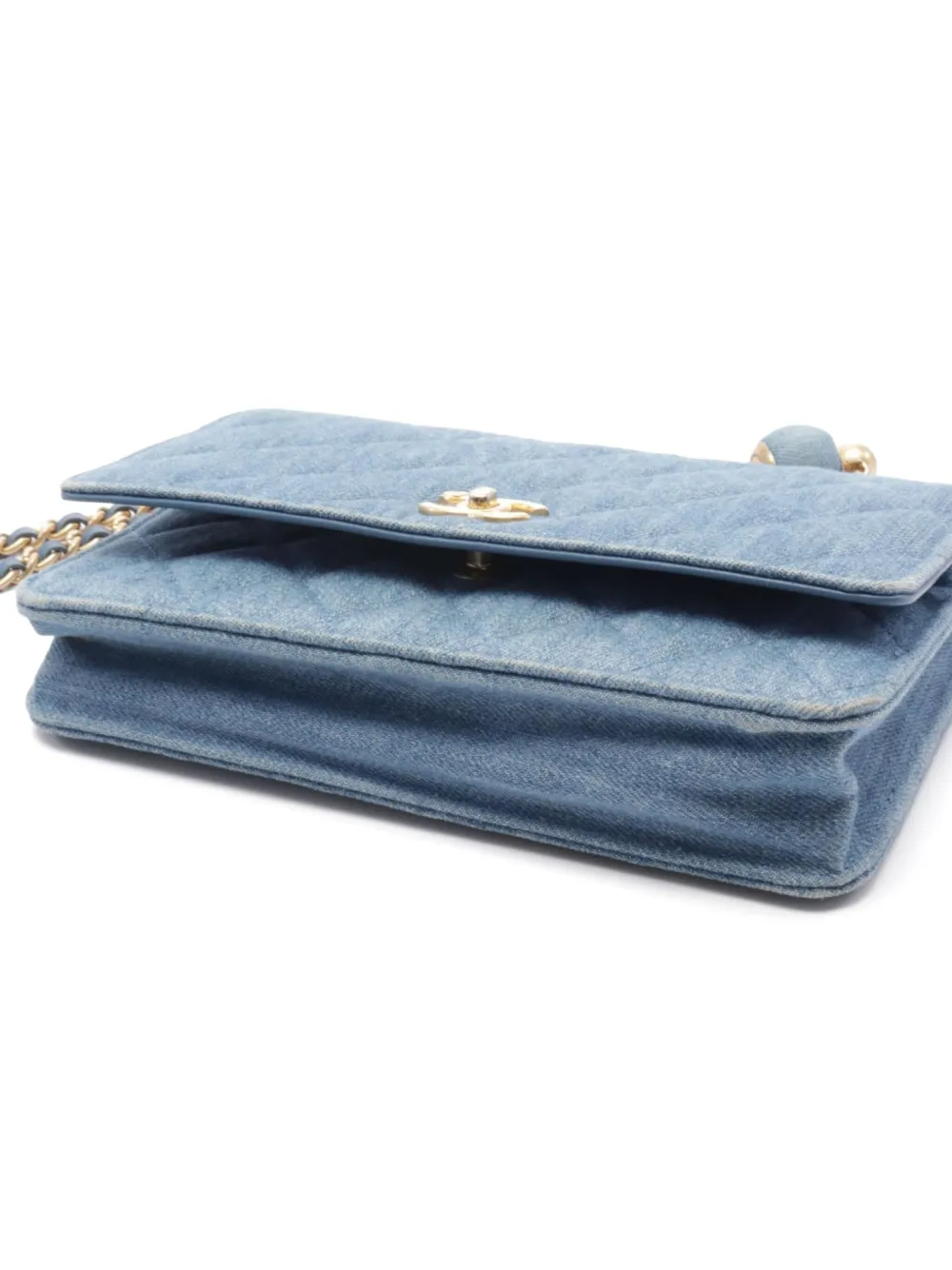 Pre-owned Chanel 2021 Cc Turn-lock Wallet-on-chain In 蓝色