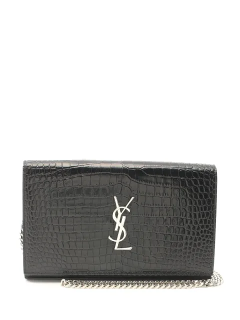 Saint Laurent Pre-Owned 2010s crocodile-effect wallet-on-chain