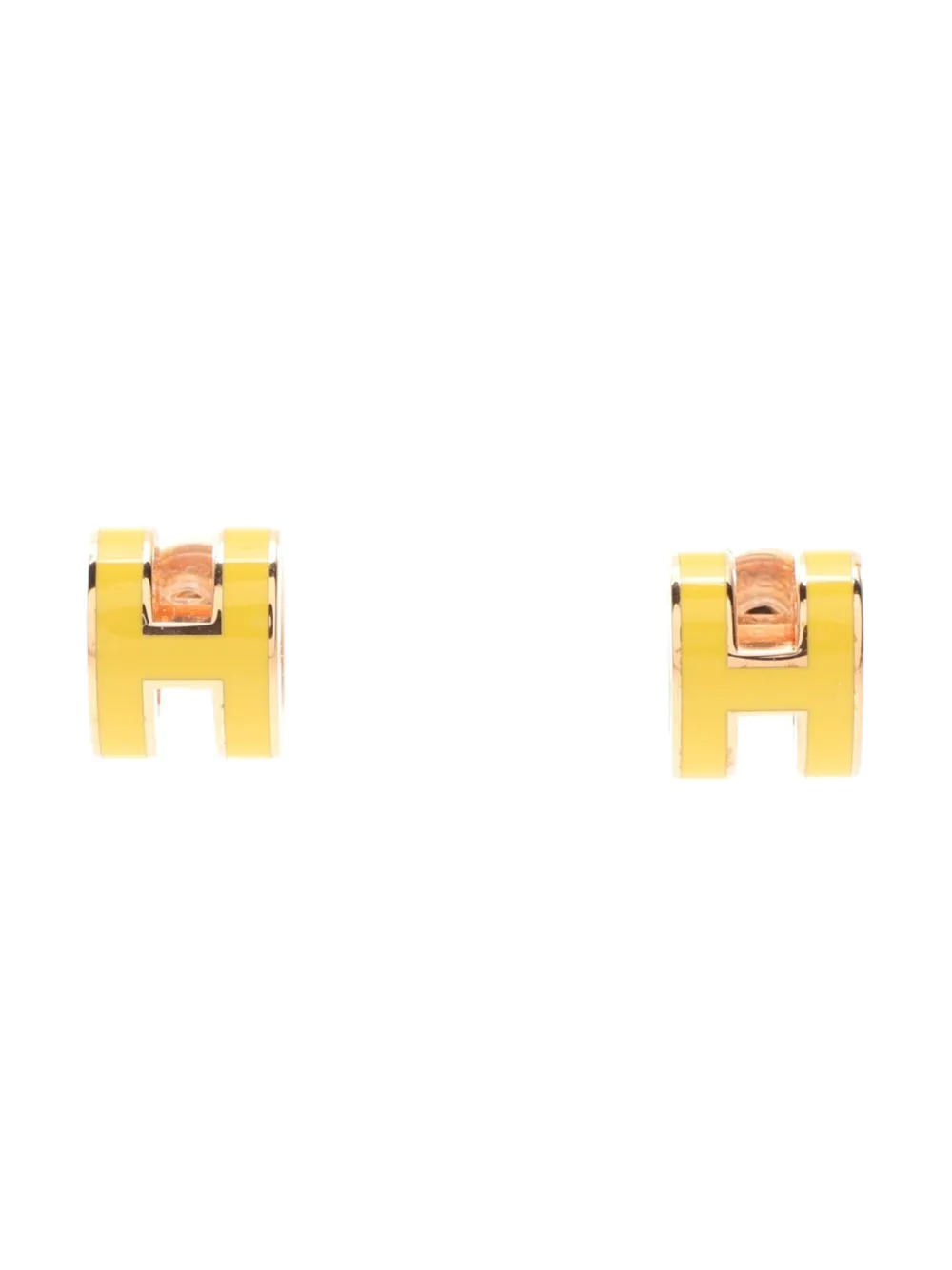 Pre-owned Hermes 2010s Mini Pop H Earrings In Pink