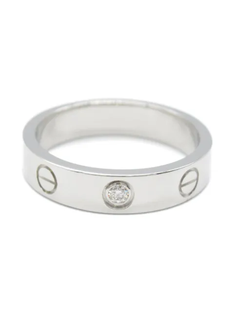 Cartier 18K白金迷你 Love 钻石戒指（2010年代典藏款）