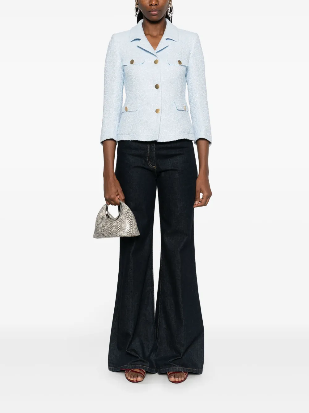 Shop Tagliatore Jewel Jacket In Blue