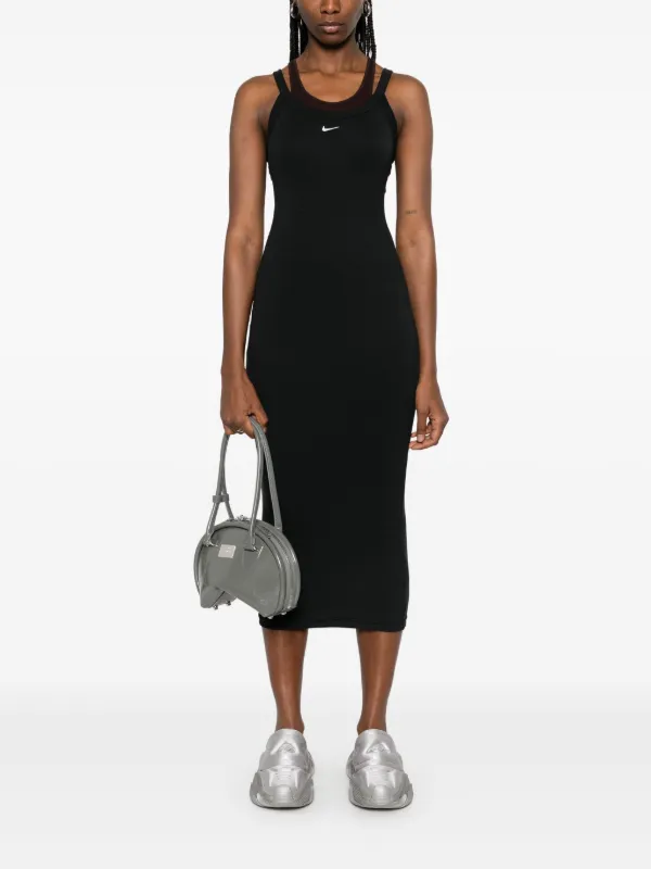 Midi Dress Dress With Nike Sneakers Nike Light Beige Turtleneck