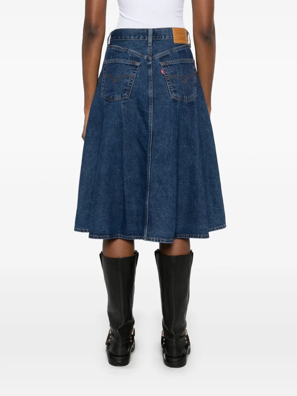 Levi's Midi-plooirok Blauw