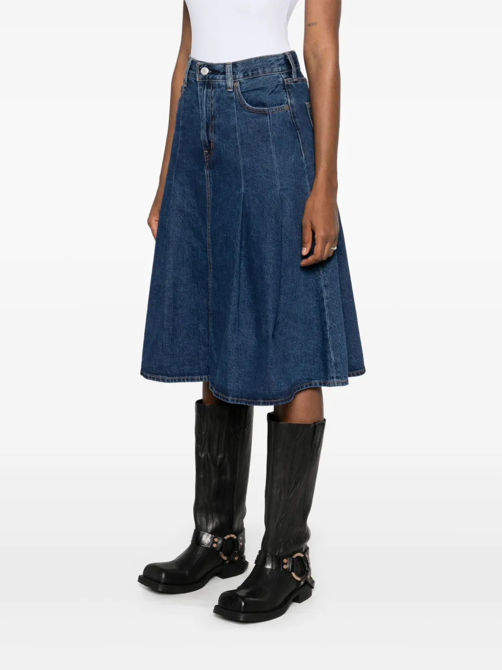 Levi's Midi-plooirok Blauw