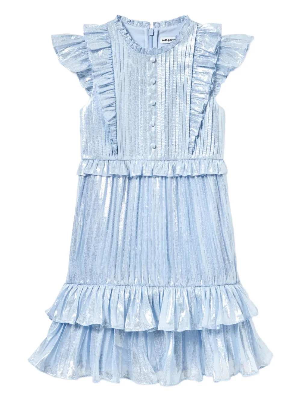 Self-Portrait Kids Geplooide midi-jurk Blauw