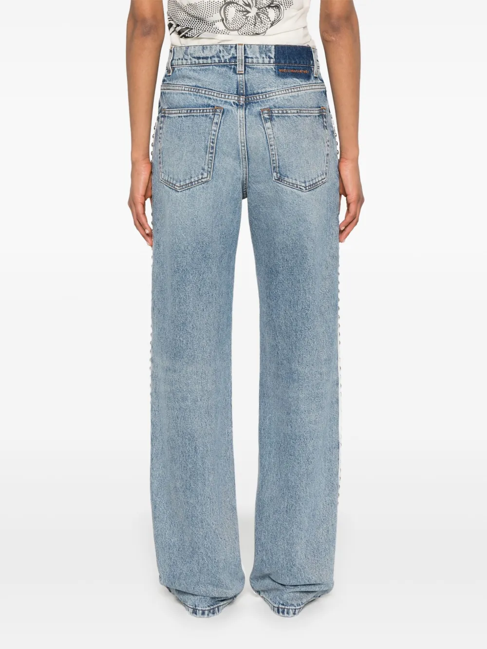 Stella Mccartney Studded Straight-leg Jeans In Weiss