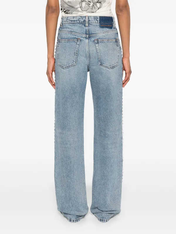 Stella McCartney Studded straight-leg Jeans | White | FARFETCH