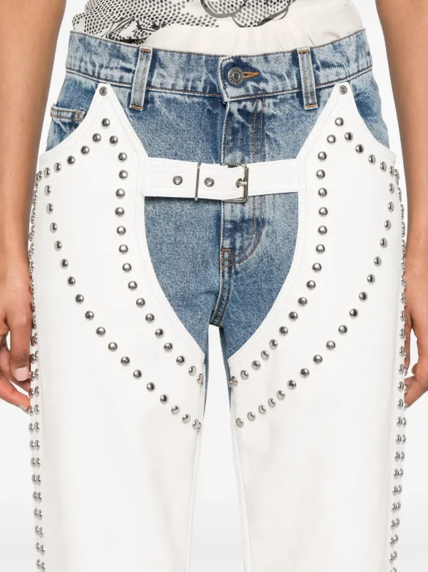 Stella McCartney Studded straight-leg Jeans | White | FARFETCH