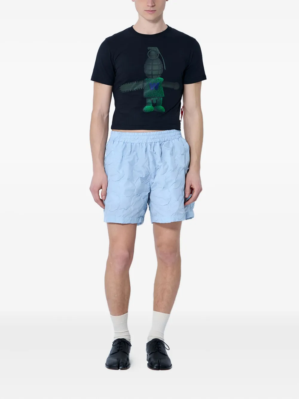 Walter Van Beirendonck quilted shorts - Blauw