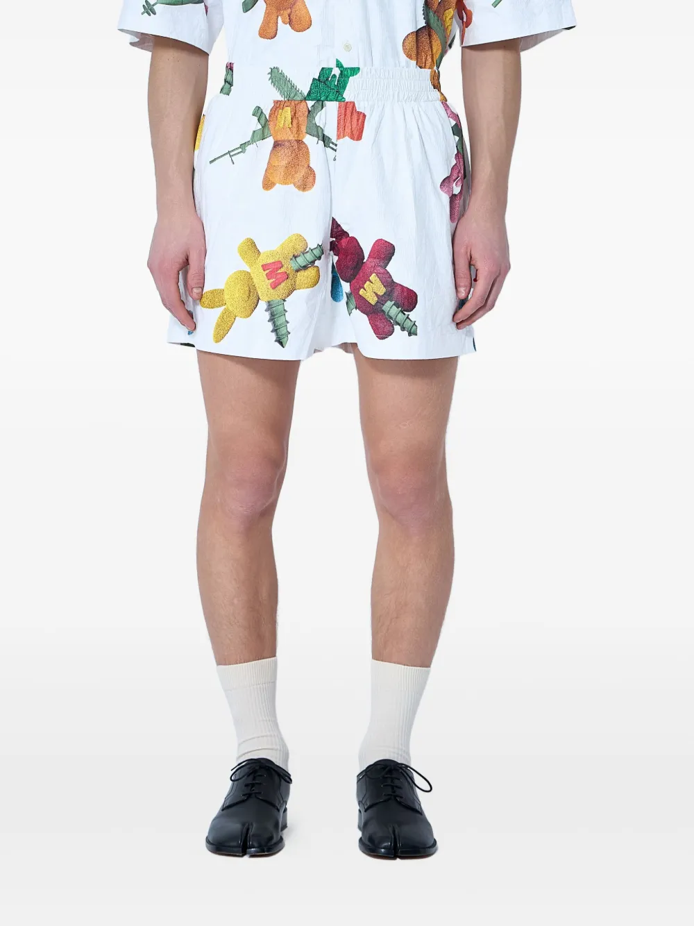 Walter Van Beirendonck Teddy Bear-print Shorts In Multi