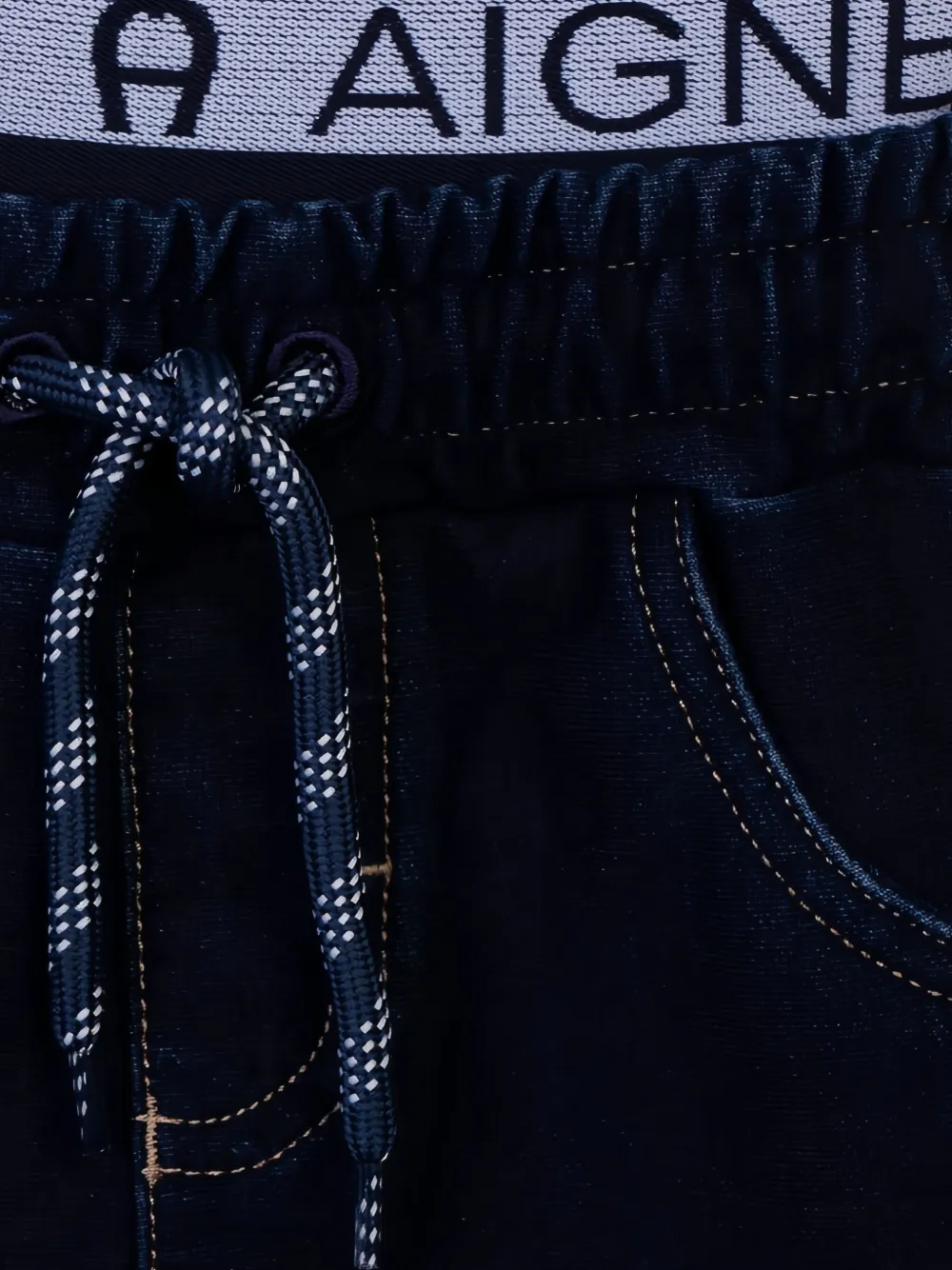 Aigner Logo Drawstring Trousers In Blue