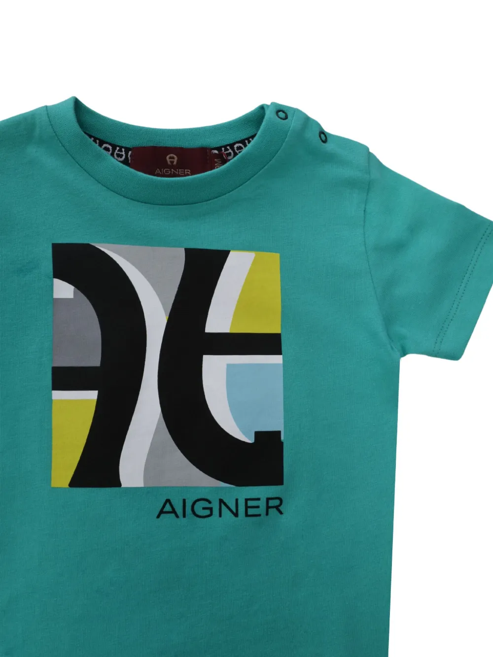 Aigner Kids T-shirt met grafische print Blauw