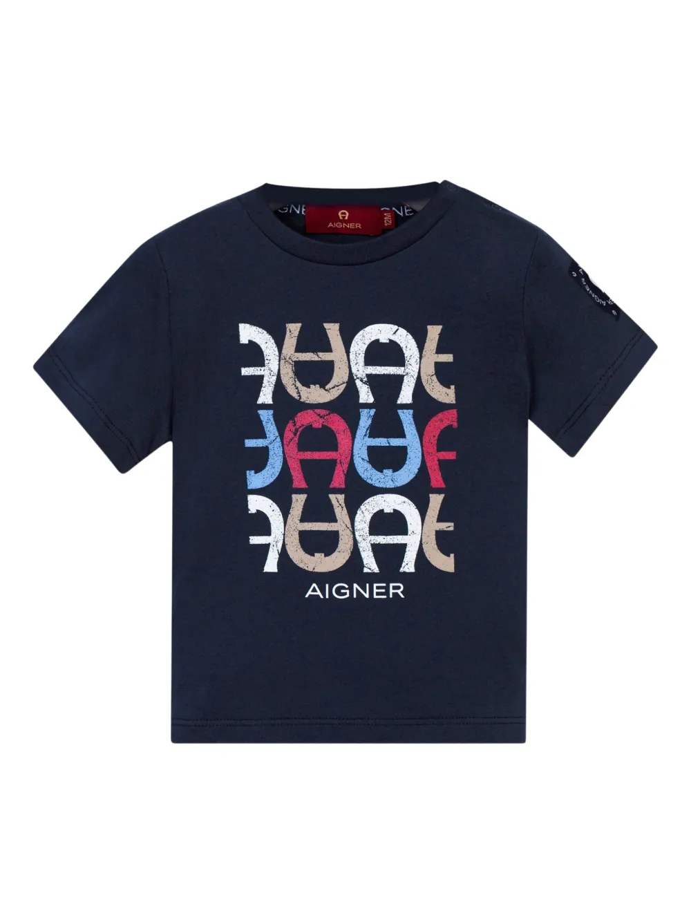 Aigner Kids T-shirt met grafische print Blauw