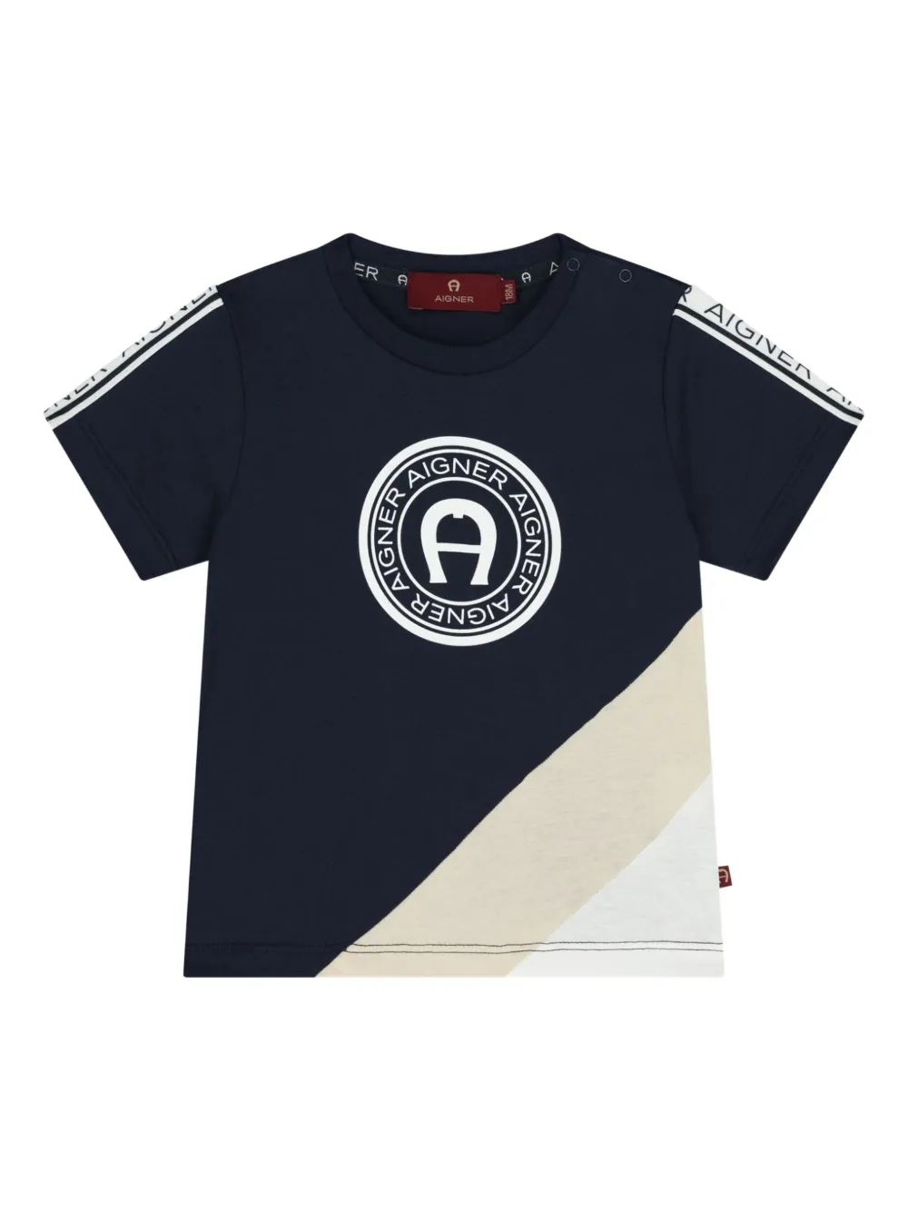 Aigner Kids T-shirt met logoprint Blauw