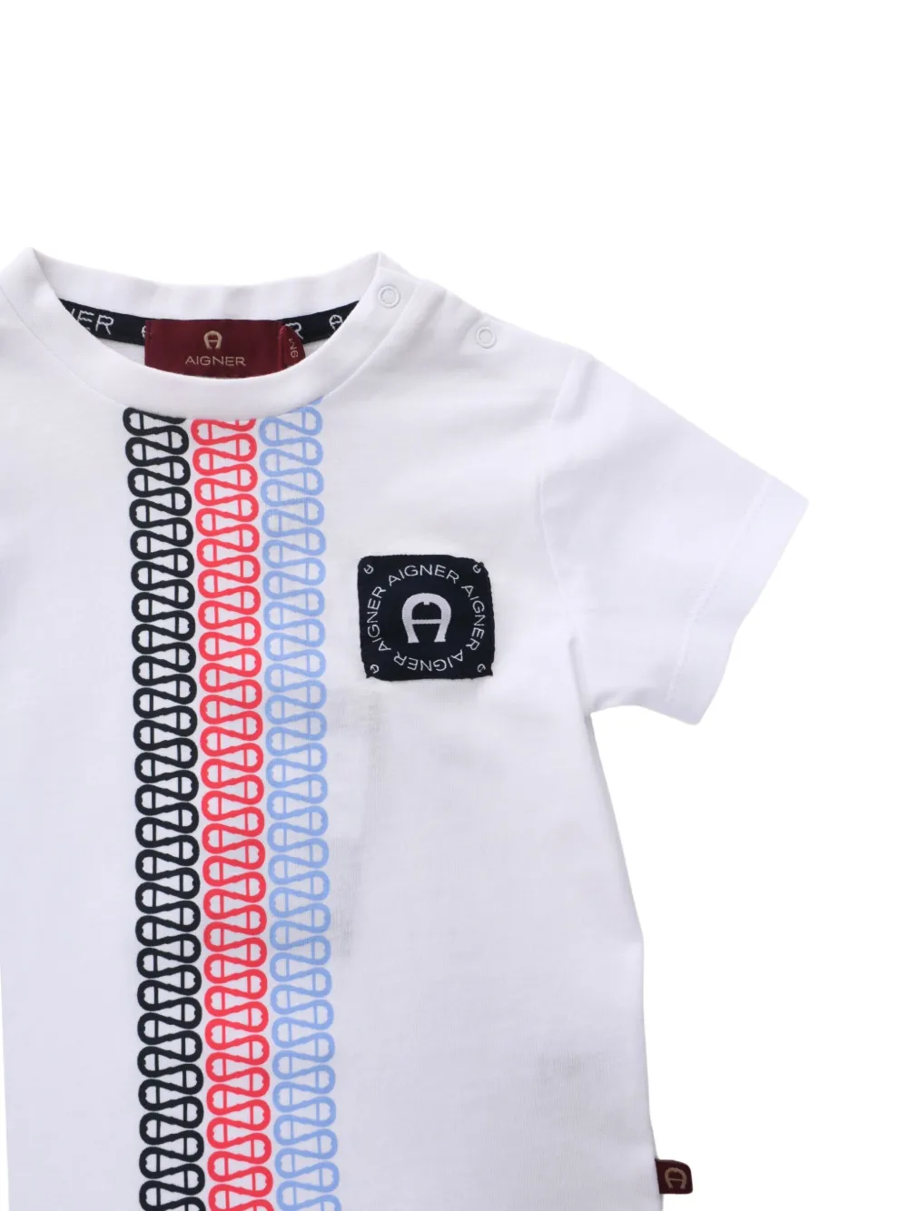 Aigner Kids T-shirt met korte mouwen en grafische print Wit