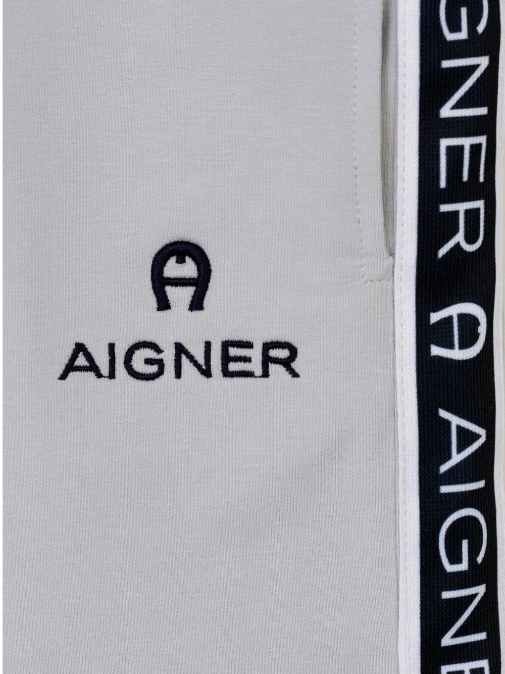 AIGNER EMBROIDERED-LOGO TROUSERS