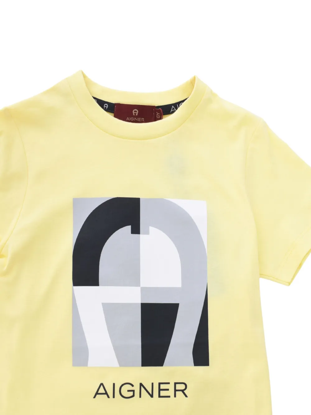 Aigner Kids T-shirt met logo Geel