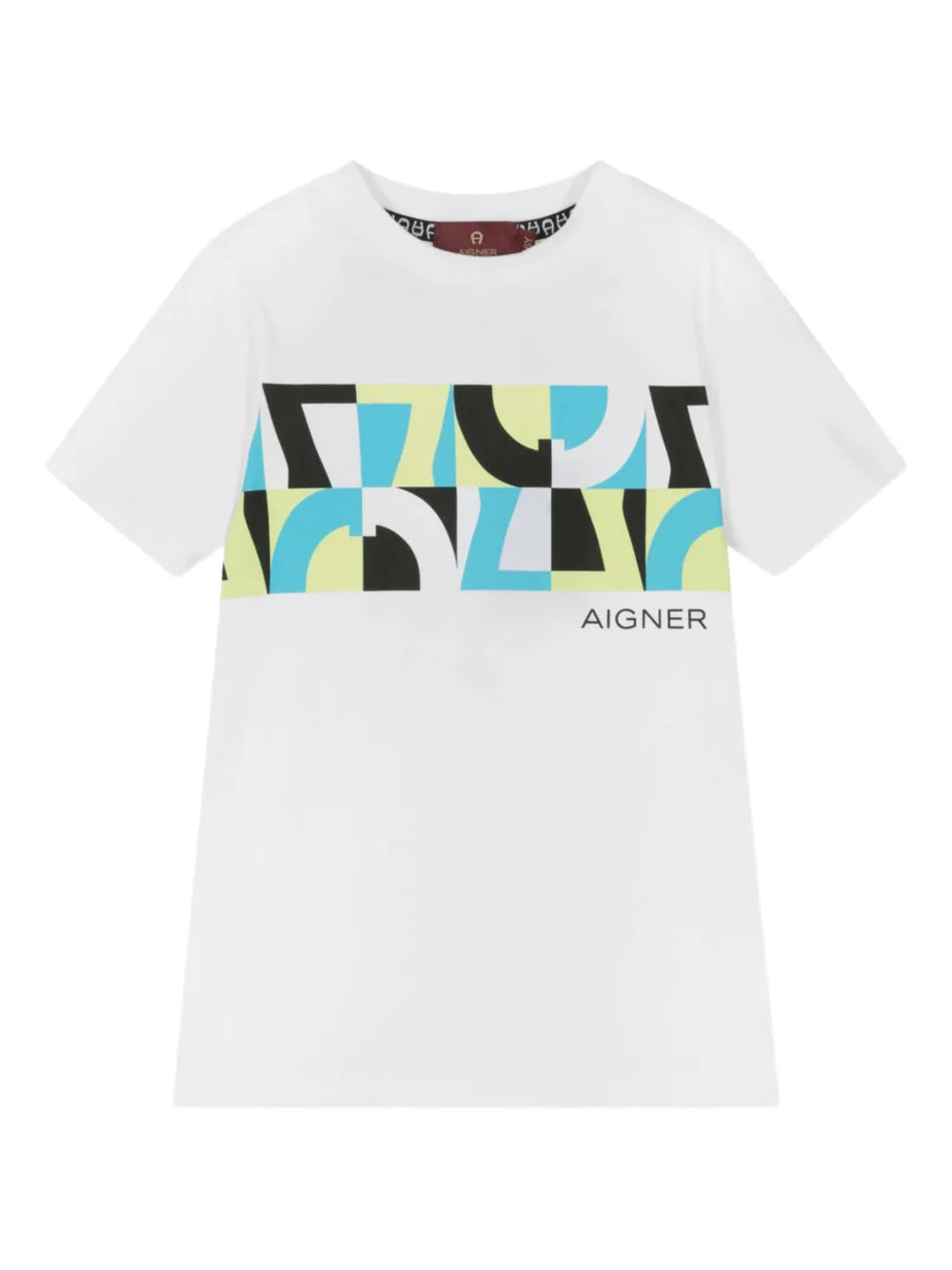 Aigner Kids T-shirt met grafische print Wit