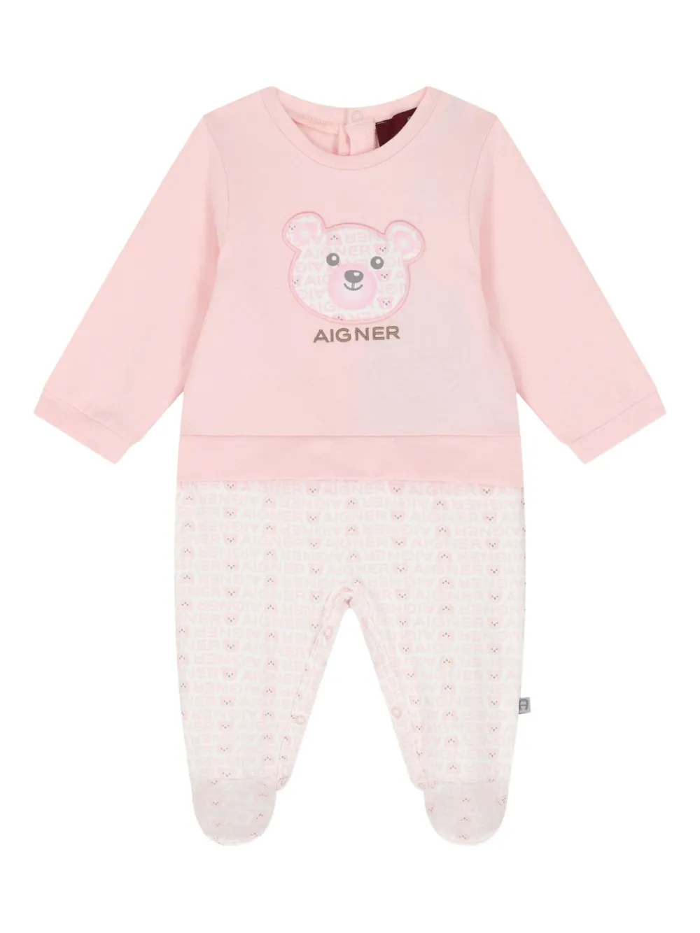 Aigner Kids Jumpsuit met beerprint Roze