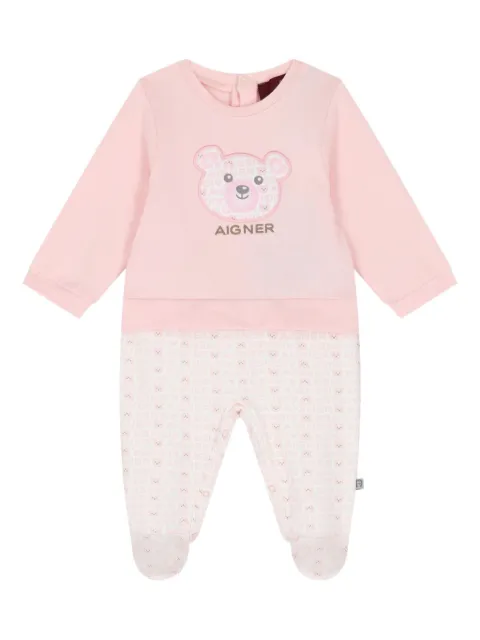 Aigner Kids bear-motif babygrow