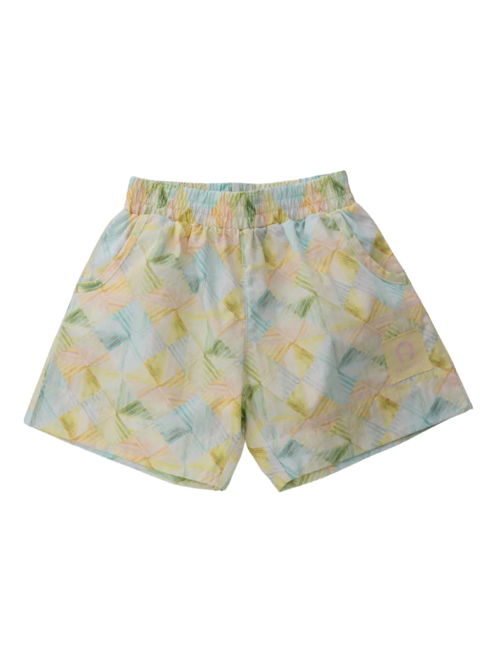 Aigner Kids Geruite shorts Geel
