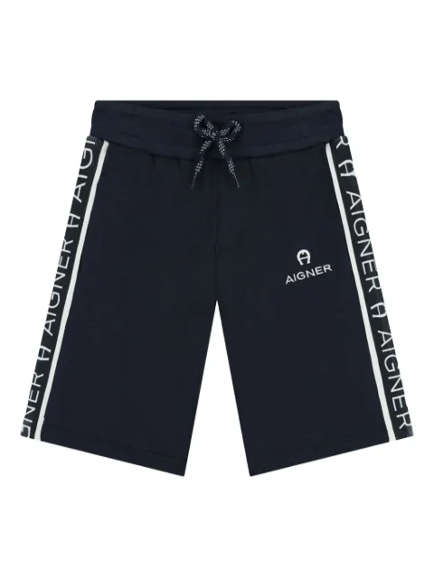 Aigner Kids logo-printed track shorts