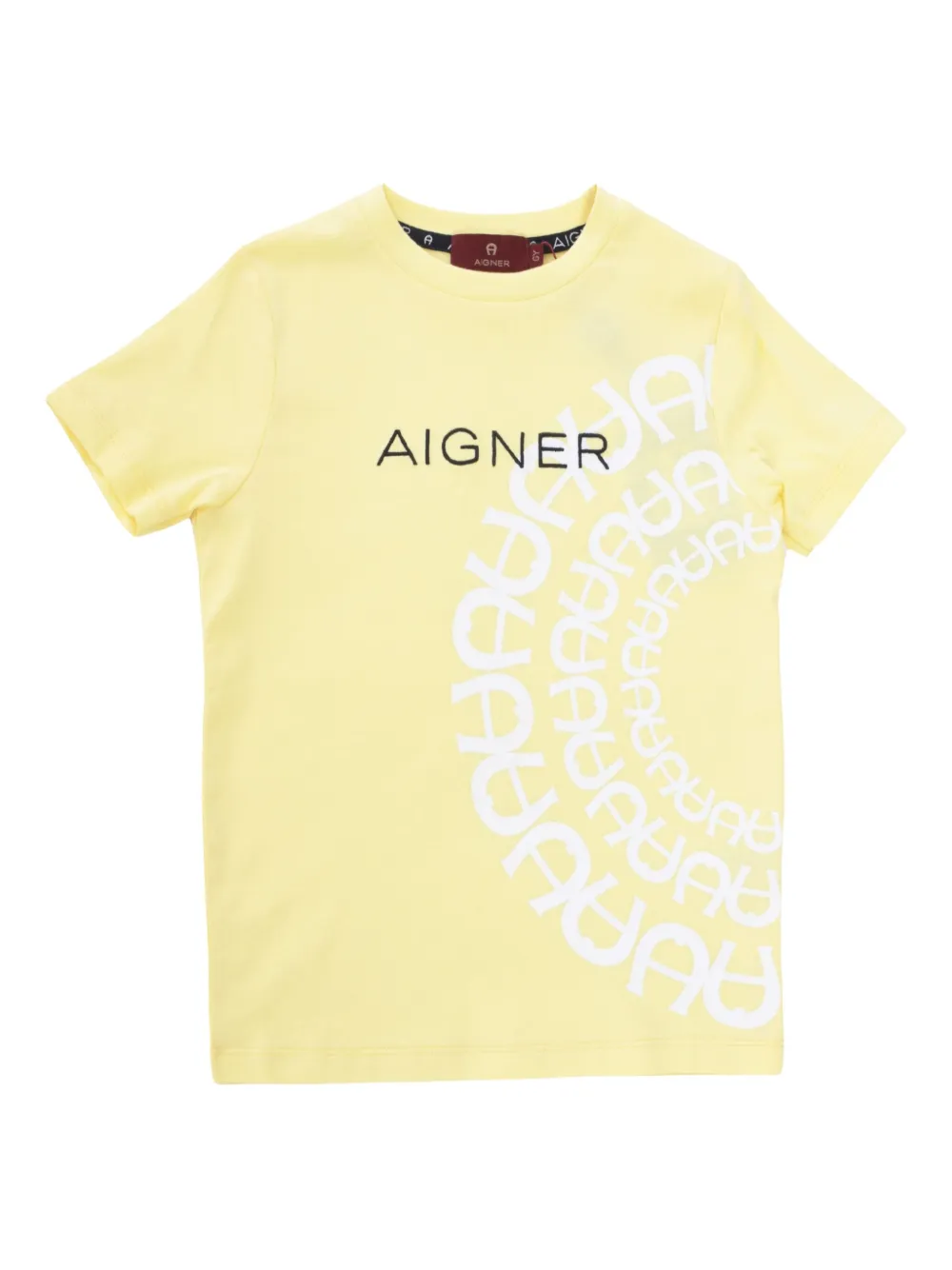 Aigner Kids T-shirt met logo Geel
