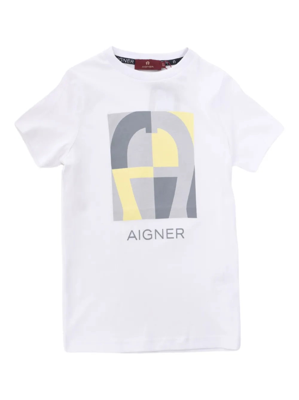 Aigner Kids T-shirt met grafische print Wit