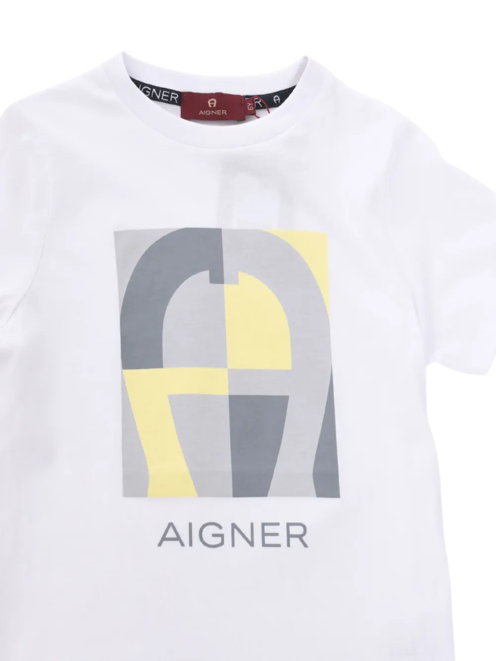 Aigner Kids T-shirt met grafische print Wit