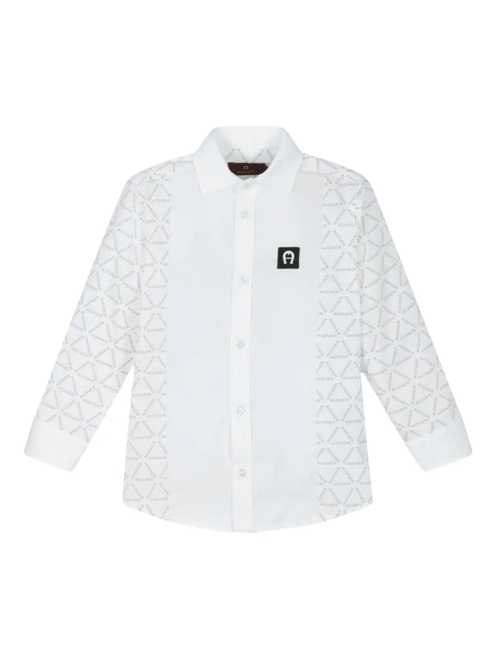 Aigner Kids Shirt met lange mouwen en patroon Wit