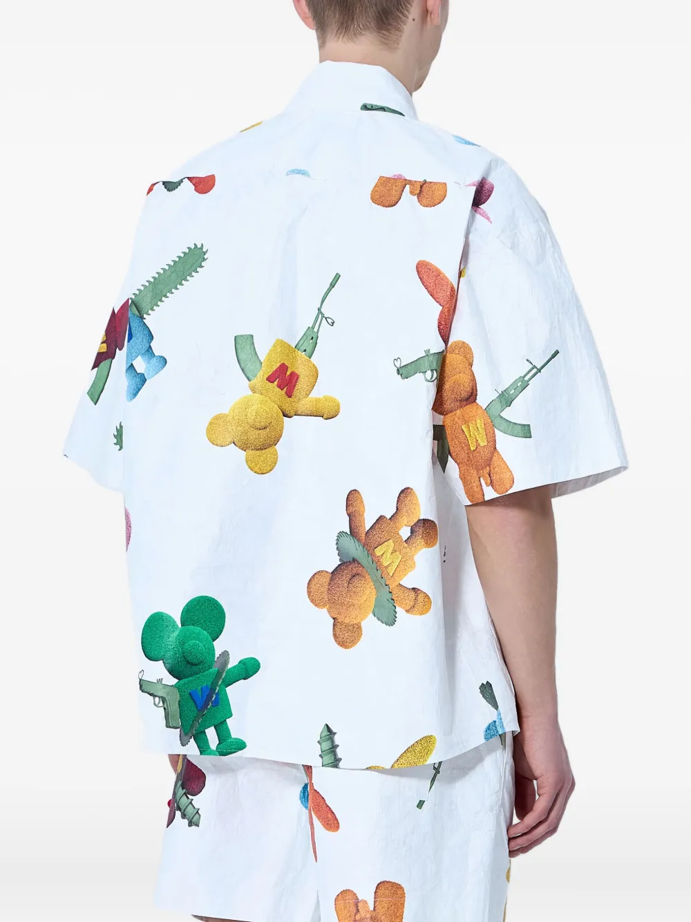 Walter Van Beirendonck Overhemd met grafische print Wit
