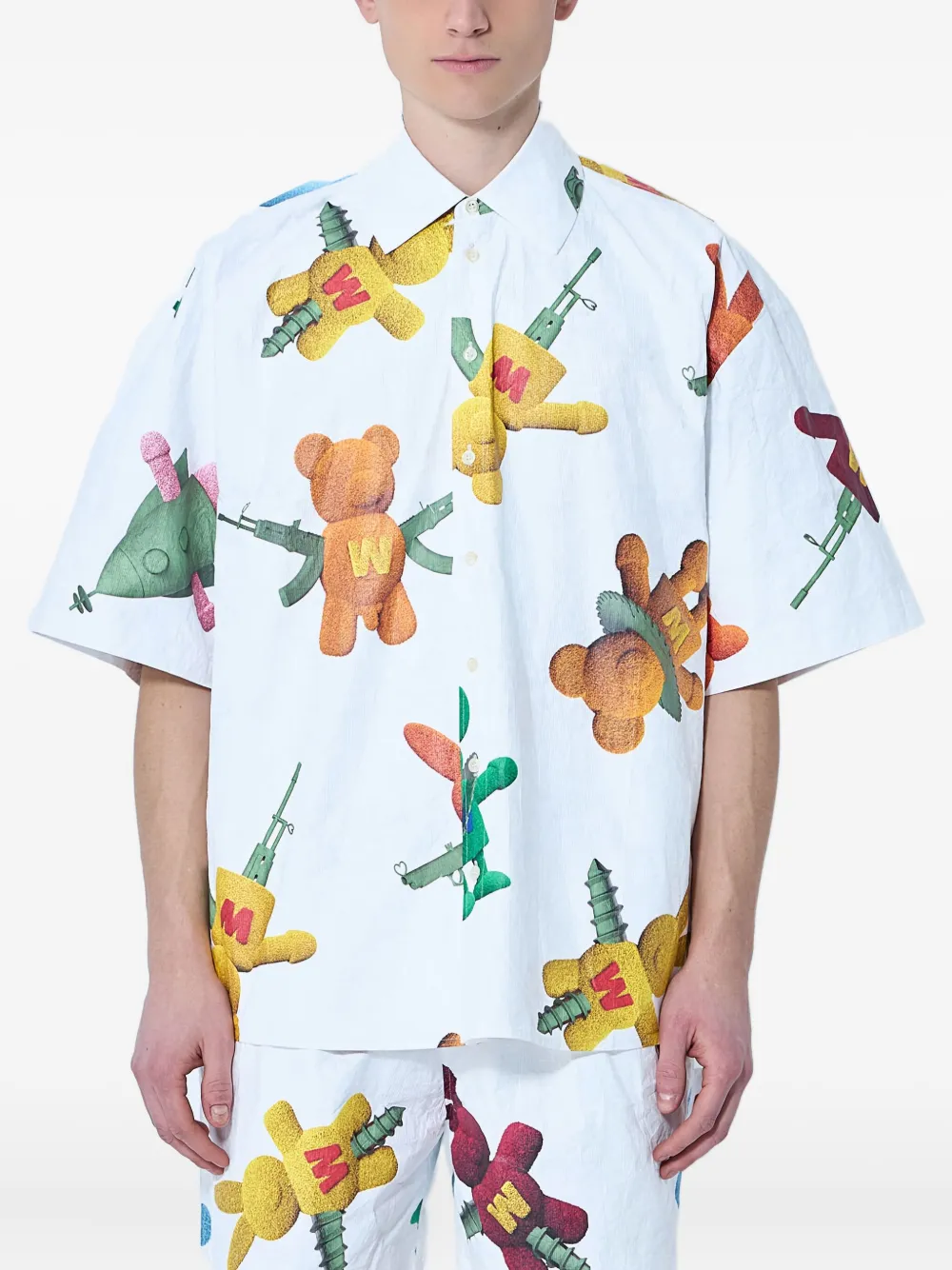Walter Van Beirendonck Overhemd met grafische print Wit