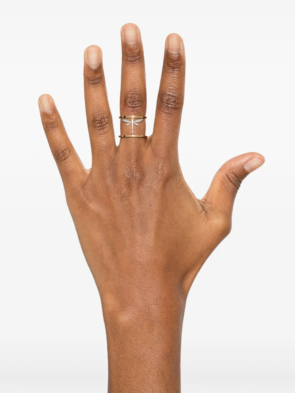 Anapsara 18kt rose gold Mini Dragonfly diamond ring | Image 2
