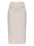 Self-Portrait tweed straight skirt - Pink