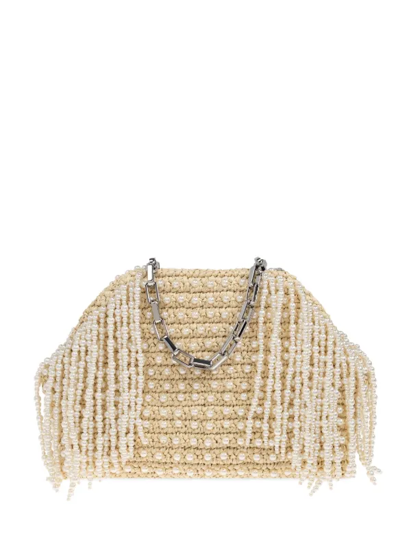 ハンドバッグ SELF-PORTRAIT Woman Handbag White SS25305AC PEARL Pearl Top Handle Clutch Bag – self-portrait-US