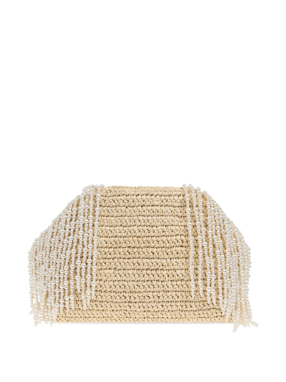 Self-Portrait Shopper verfraaid met parel Beige