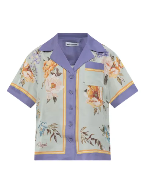 Self-Portrait camisa con estampado floral