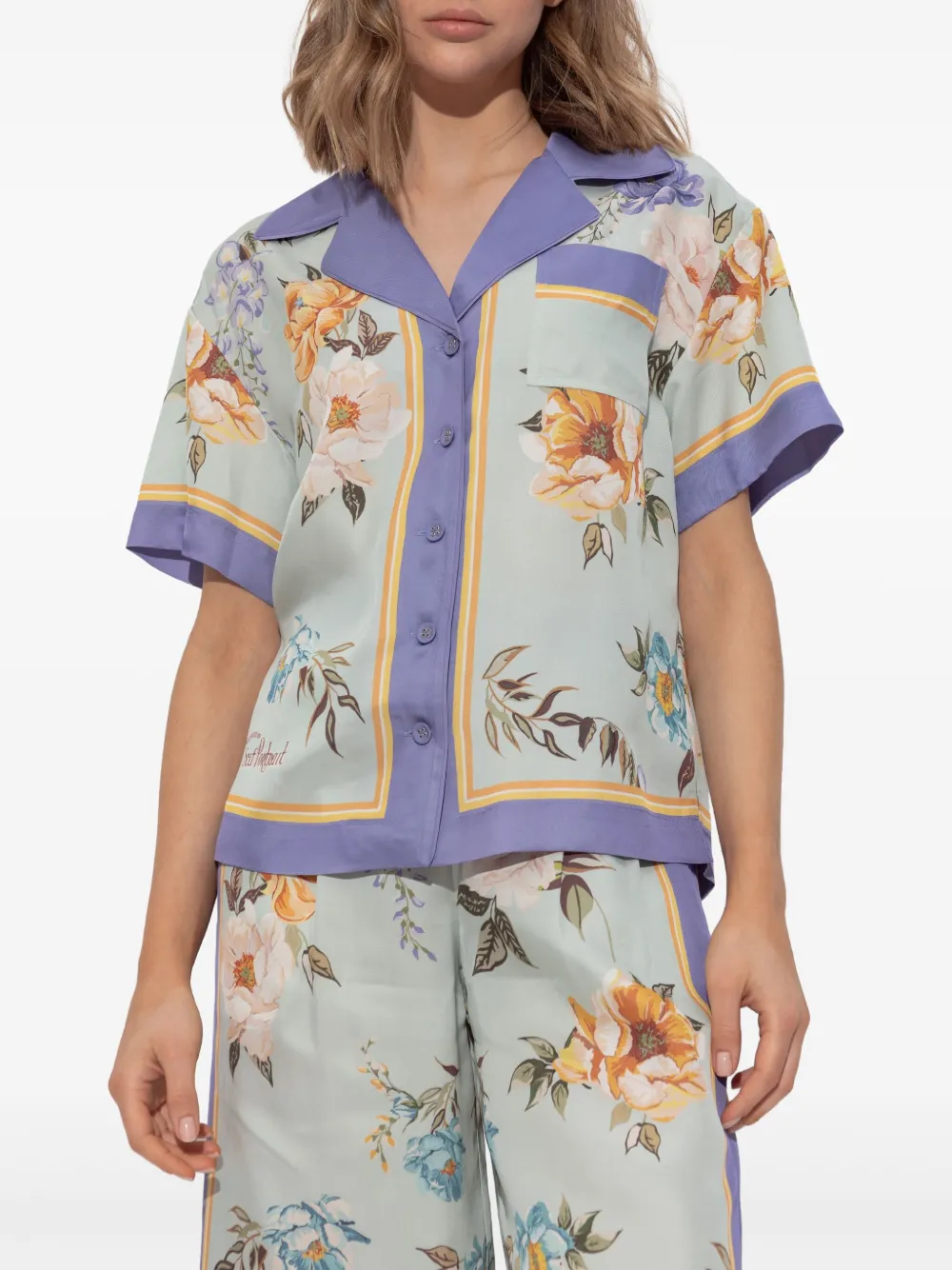 Self-Portrait Blouse met bloemenprint Blauw